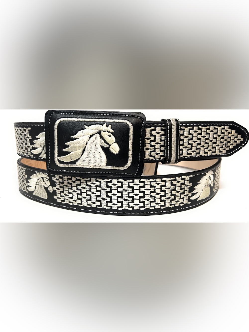 Embroidered Horse Belt With Design